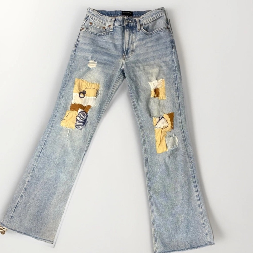Lucky Brand Light Blue Patchwork Flare Jeans size 4
